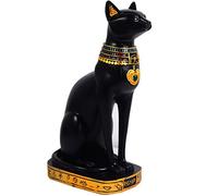 KiaoTime Figurine statue chat égyptien de l'égypte antique, Déesse Bast, figurine pharaon de collection, sculpture, statue décorative pour la maison, noir, 9.5" Tall