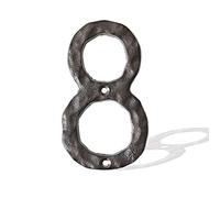 KiaoTime Plaques de Numéros de Maison en Fer de Fonte, 14 cm Robustes en Métal, Numéros de Maison 0 à 9 en Relief pour Projets DIY, Décor de Mur, Pour Intérieur et Extérieur, Lettres pour Signe Mural