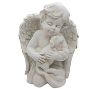 KiaoTime Statue d'ange avec Chien - Statue commémorative pour intérieur et extérieur - 17,8 cm