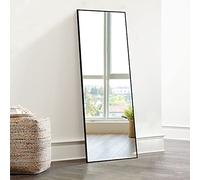 KIAYACI Miroir Mural Pleine Longueur avec Cadre en Alliage d'aluminium pour Chambre à Coucher, Dressing - Noir - 109,2 x 40,6 cm