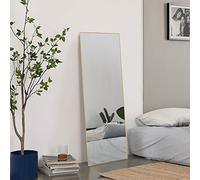 KIAYACI Miroir Mural Pleine Longueur - Miroir de Chambre à Coucher - À Suspendre ou appuyer Contre Un Mur - Cadre en Alliage d'aluminium (doré, 109,2 x 40,6 cm)
