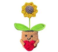 KIAYOO Cadeau Tournesol, Décorations de Bureau pour la Maison et Le Bureau, Positive Fleurs au Crochet Cadeau pour Lui Elle Hommes Femmes Amis Petit Ami Anniversaire Noël Saint-Valentin