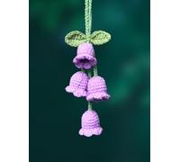KIAYOO Pendentif de Rétroviseur de Voiture Lys de la Vallée Tricoté, Décoration Voiture Mignonne pour Rétroviseur, Accessoire Intérieur Cadeau d'anniversaire Noël Nouvel an pour Filles Femmes Amies