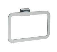 Kibath 407423 Porte-Serviette à Anneau au Design élégant rectangulaire et Plat avec Forme Arrondie. Fabriqué en Acier Inoxydable avec Finitions chromées Brillantes. Pièces de Rechange Originales