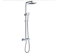 Kibath 452521 Colonne de douche Temostatique extra plate carrée 25 x 25 cm, Chrome brillant