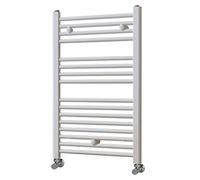 Kibath - L305474 - Porte-serviettes, radiateur sèche-serviette à intégrer dans le circuit de chauffage d'eau, tubes en acier avec finition laqué blanc, 800 x 500 Compatible avec un réseau de chauffage standard.