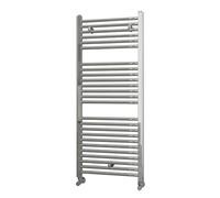 Kibath L408503 Sèche-serviettes radiateur à intégrer dans circuit d'eau chaude, tubes en acier avec finition chromée 1200 x 500 cm, compatible avec réseau de chauffage standard, chrome brillant