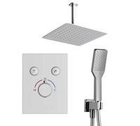 Kibath L464451 Robinet thermostatique encastré 2 voies PUL Sortie plafond. Comprend support avec prise d'eau, flexible en acier inoxydable, bras de pulvérisation extra-plat. Douche à encastrer avec