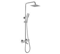 Kibath L465521 Colonne de douche thermostatique quad robinet canon, chrome brillant