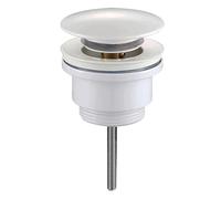 Kibath L490671 Válvula desague Blanca Robinet de vidange Clic Clac Universel Blanc Mat. Bonde Push-up pour lavabo et Bidet. Écrou 1 1/4. Fabriqué en Laiton