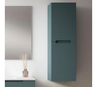 Kibath Meuble d'appoint de Salle de Bain boréal, 35 x 110 cm, à Suspendre, Finition Bleu océan Mat, fabriqué en Bois, Grand Format