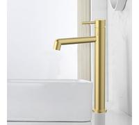 Kibath Robinet de lavabo monocommande Ours Haute Finition Or brossé fabriqué en Laiton
