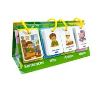 KiBcsLic 120 Piè Jeu Cartes d'apprentissage Précoce l'anglais Images Colorées Carte Éducative Pliable Matériel Éducatif pr Jeux Mots, Style B