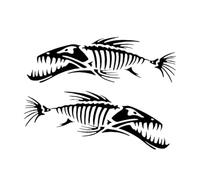 KiBcsLic 2 Autocollants en Forme de Poisson, Accessoires de Décoration pour Voiture, Autocollants pour Véhicules, Autocollants Latéraux pour SUV et Camping, Noir