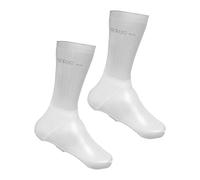 KiBcsLic 2 Pièces Couvre-chaussures Vélo Antivent Antipluie Respirants Accessoires Chaussures Cycliste Polyuréthane Polyester Adaptés Route Montagne Sports, Blanc