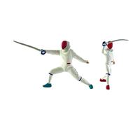 KiBcsLic 2 Pièces Figurines Miniatures D'Escrimeur 1/64 Modèle de Scène Ornements de Collection En Résine pour Mises En Scène Approprié pour Le Bricolage et La, Blanc