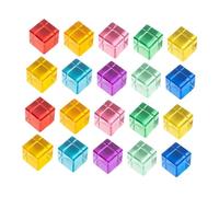 KiBcsLic 20 Pièces Blocs Empilables Cubes Sensoriels Acrylique Empilage Créatif Jouet Éducatif Matériau Translucide Adapté Développement Enfant Cadeau Maison V, Cube