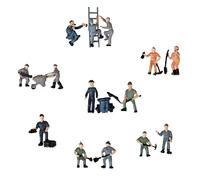 KiBcsLic 25 Pièces Ouvrier Ferroviaire 1 87 Figurines Plastique Accessoires Train Décor Scène Miniature Artisanale Prêt à Poser Adapté Aux Expositions Espace