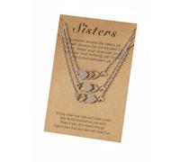 KiBcsLic 3 Pièces Colliers à Pendentif Cœur Cadeau Fête des Mères Ensemble de Colliers Cœur Assortis Acier Inoxydable Bijoux pour Femmes, Filles, Anniversaire, Argent 3 Cœurs