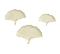 KiBcsLic 3 Pièces Plateau Feuille de Ginkgo Plateau Table Fer Plat à Apéritif Plat de Service Artistique Matériau Robuste Convient pour Soirée Décoration Intér, Jaune Blanc