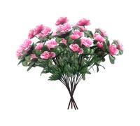 KiBcsLic 4 Bouquets de Fleurs Artificielles Décoratives pour Jardin, Printemps et été, Plantes Suspendues, Pots, Jardinières et Allées, Rose