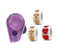 KiBcsLic 4 Pièces Distributeur Manuel Stickers Machine Rouleaux Support Éducatif Outil Motiver Élève Enseignant Adapté à Encouragements Classe Intérieur, Violet