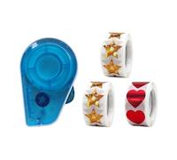 KiBcsLic 4 Pièces Distributeur Manuel Stickers Machine Rouleaux Support Éducatif Outil Motiver Élève Enseignant Adapté à Encouragements Classe Intérieur, Bleu