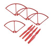 KiBcsLic 4 Pièces Hélice Drone RC Garde Hélice Protection Couverture Plastique Léger Adapté Escapades Extérieures Usage Collectif, Rouge