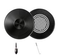 KiBcsLic 4 Pièces Kit Prospection d'or avec Outils Portable Batée D'orpaillage avec Tamis Léger Batée Tamis Classificateur pour Orpailleurs, Rivière, Noir