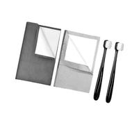 KiBcsLic 4 Pièces Nettoyage Bijoux Argent Lingettes Polissage Réutilisables Kit Brosse Double Face Application Précise Léger et Facile Utilisation Maté, Gris Clair Gris Foncé