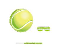 KiBcsLic 4 Pièces Piñata Balle de Tennis Décoration de Fête Jeu de Kermesse Animation de Bâton et Bandeau Fournis Approprié pour Fête Scolaire et