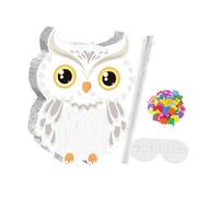 KiBcsLic 4 Pièces Pinata Hibou Ensemble de Jeu pour Anniversaire avec Bâton Masque et Confettis Fournitures de Fête Thème Animaux Adapté pour Un Goûter et Évé