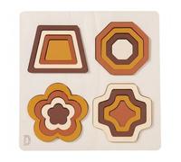 KiBcsLic 4 Pièces Puzzle Géométrique en Bois Coordination Œil-Main Plateau D'encastrement de Formes Pensée Spatiale Puzzle de Reconnaissance des Formes, Puzzle 3D Formes Maillard Modèle D