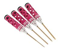 KiBcsLic 4 Pièces RC Car Screwdriver Ensemble Hex Driver Wrench RC Model Screwdriver Hexagon Screw Driver Matériau Acier Fonction Interchangeable Embout Conven, Rose