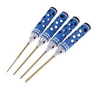 KiBcsLic 4 Pièces RC Car Screwdriver Ensemble Hex Driver Wrench RC Model Screwdriver Hexagon Screw Driver Matériau Acier Fonction Interchangeable Embout Conven, Bleu
