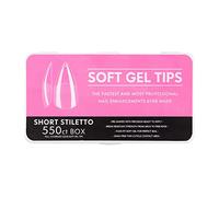 KiBcsLic 550 Pièces Faux Ongles Stiletto Pleine Couverture Extensions Carrées Embouts Pression Plastique Épais Résistant pour Utilisation Professionnell, Goutte d'eau