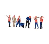KiBcsLic 6 Figurines Miniatures, Maquette à L'échelle 1/50, Collection de Figurines D'ouvriers pour Diorama, Simulation Peinte à La Main pour, Style A