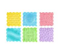 KiBcsLic 6 Pièces Tapis Sensoriel Massage Puzzle Modulable En TPE pour Sensorielle Jeu Éducatif et Activités Physiques Adapté à, Sans rouge