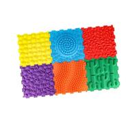 KiBcsLic 6 Pièces Tapis Sensoriel Massage Puzzle Modulable En TPE pour Sensorielle Jeu Éducatif et Activités Physiques Adapté à, avec du rouge