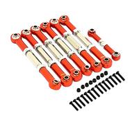 KiBcsLic 7 Pièces Barres de Direction RC Ensemble de Biellettes Aluminium Tiges de Liaison Amélioration Robuste Remplacement pour Voiture Télécommandée Convien, Rouge