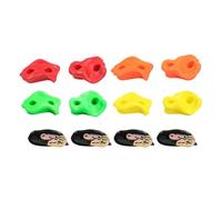 KiBcsLic 8 Pièces Prises d'escalade Murale pour Enfants Pierres d'escalade Grip Murale Jouet Extérieur Matière PE Fer Polyester Facile à Installer Adapté à Cha, 4 Sangles à Cliquet