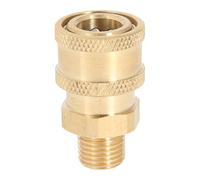 KiBcsLic Adaptateur de Nettoyeur Haute Pression Petite Connecteur Rapide Métal Utilisation Simple Pièce Remplacement Convient pour Nettoyage Voiture Extérieur, Gold S