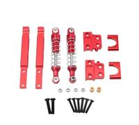 KiBcsLic Amortisseur Modèle Voiture Barre Traction Kit Tirage Huile Aluminium Accessoire RC Montage Pratique Convient MN82 82s 82pro LC79 1/12 Voiture Télécom, Rouge