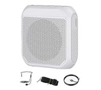 KiBcsLic Amplificateur Vocal Portable Mégaphone Amplificateur Personnel Enceinte Haut-Parleur Mini Carte Adapté pour Cours de Groupe Activités, Blanche