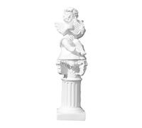 KiBcsLic Ange Figurine Statue Décorative Miniature Colonne Grecque Sculpture Ornement Résine Facile à Entretenir Adaptée à La Chambre Salon Bureau Maison Colle, Harpe