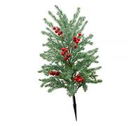 KiBcsLic Arbre Artificiel avec Tuteur Jardin Plante Synthétique Extérieure Finition Feuillage Réaliste En Pp Convient pour Décoration de Noël Extérieur Couloir, Baies Vertes et Rouges