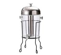 KiBcsLic Argenté Distributeur Colonne Glace Transparent Distributeur Boissons 8 L, Base Noire, 8L