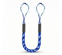 KiBcsLic Attache Élastique Ajustable Attache avec Boucle Sécurisé Sangle Mouillage pour Plaisanciers, Pontone, Bleu Et Blanc