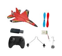 KiBcsLic Avion à Réaction En Mousse Télécommandé pour L'extérieur, à Voilure Fixe pour Enfants et Adultes, Rouge
