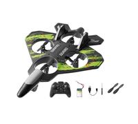 KiBcsLic Avion de Chasse Télécommandé avec Lumières Colorées pour Enfants et Garçons, Vert